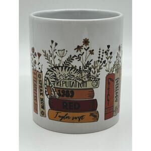 Taylor Swift Mug Eras Album Name Library Music White Coffee Cup Tea Mug Cat 11oz